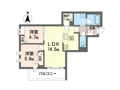 リアン ド ファミーユ(2SLDK/1階)の間取り写真