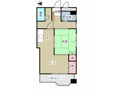 スカイアーク稲荷町(1LDK/5階)の間取り写真