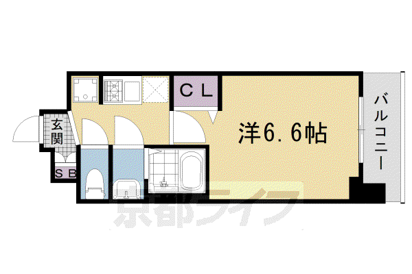 プレサンス THE KYOTO 澄華(1K/3階)の間取り写真