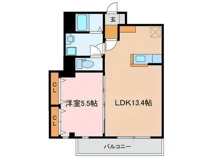 BELLA VITAII(1LDK/3階)の間取り写真