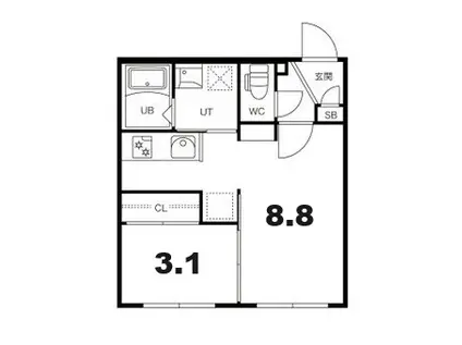 ROAD & SKY ATSUBETSUNISHI(1LDK/4階)の間取り写真