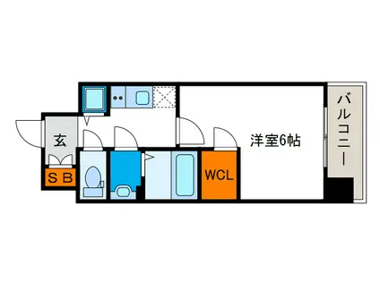 エステージ難波ウエスト(1K/11階)の間取り写真