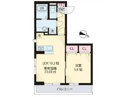 アーク大岡山(1LDK/3階)の間取り写真