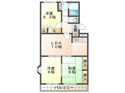 グランドリーム(3LDK/1階)の間取り写真