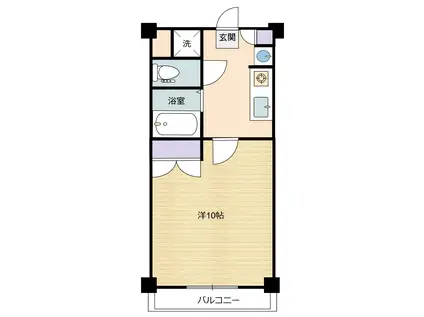 パイオニア香久池(1K/2階)の間取り写真