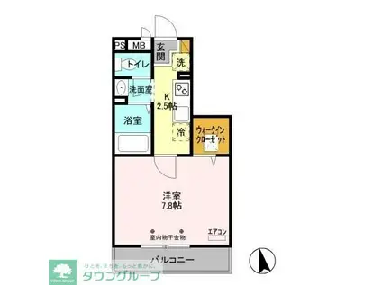 グランドール(1K/1階)の間取り写真