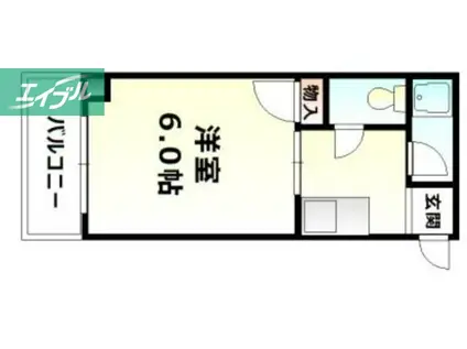 セキホウハイツ(1K/2階)の間取り写真