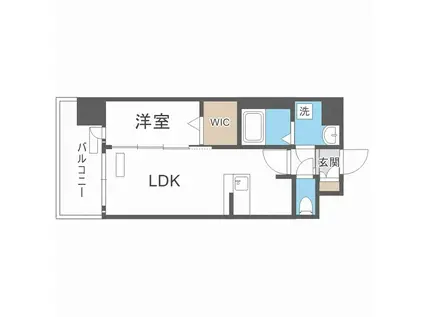 グランフォーレ博多駅プレミア(1LDK/12階)の間取り写真