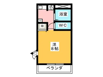 フォレスト堀の内(1K/2階)の間取り写真