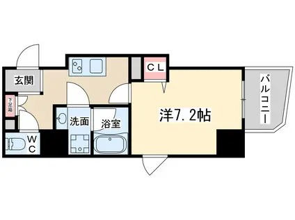 ダブルスタイル大阪天満宮(1K/14階)の間取り写真