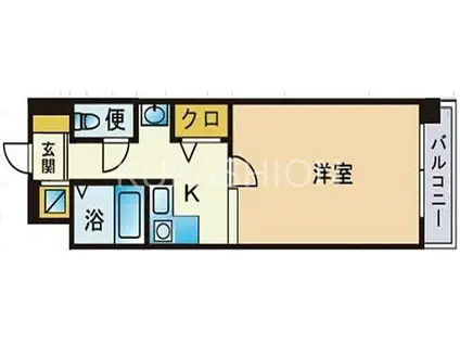 エンクレスト天神東II(1K/7階)の間取り写真