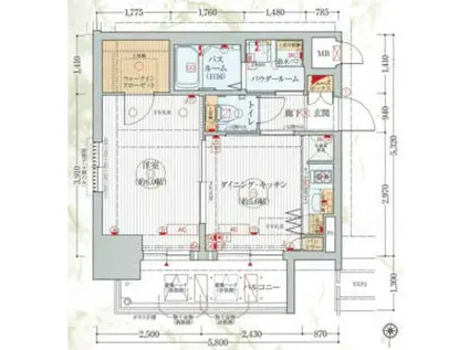エステムプラザ名古屋駅前プライムタワー(1DK/7階)の間取り写真