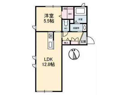 リラフォート南方(1LDK/1階)の間取り写真