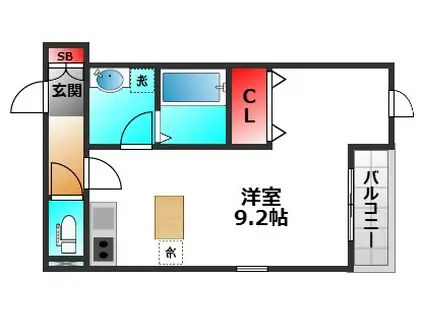 シャンテ桜井(ワンルーム/1階)の間取り写真