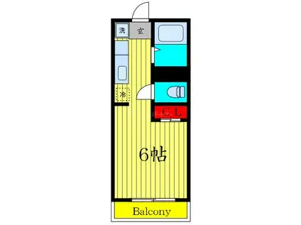 ヴェルデ・コウリン(ワンルーム/1階)の間取り写真