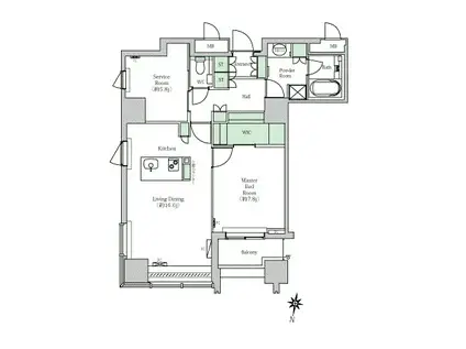 プライムメゾン大通公園(1SLDK/14階)の間取り写真