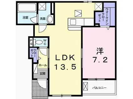 オリーブ赤穂I(1LDK/1階)の間取り写真