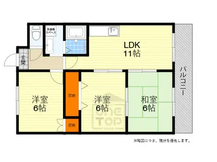 ベルメゾン千里(3LDK/6階)の間取り写真