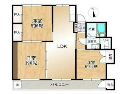 多摩川ト-8(3DK/2階)の間取り写真