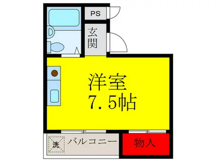 栄ハイツ(ワンルーム/3階)の間取り写真