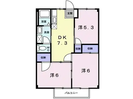 シティブライト(3DK/1階)の間取り写真