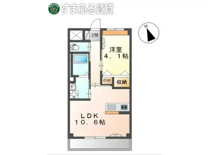 ブライトコート S(1LDK/3階)の間取り写真