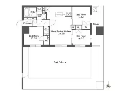 エスタート横濱高島町(3LDK/11階)の間取り写真