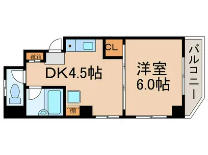 嵯峨野ビル(1DK/3階)の間取り写真