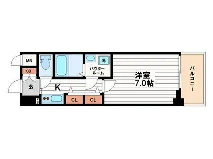 エイペックス内本町(1K/3階)の間取り写真