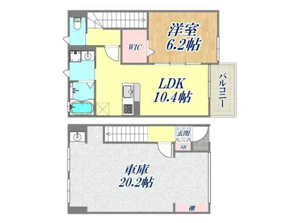 ESPASE西宮BASE(1LDK/1階)の間取り写真