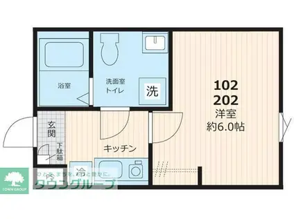 マイレジデンス上尾II(1K/1階)の間取り写真