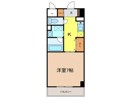 デセンセアISHIFUNE(1K/4階)の間取り写真