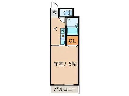 アパ-トメント カヤ(1K/1階)の間取り写真
