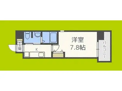 W-STYLE北浜(1K/2階)の間取り写真