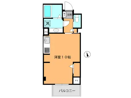 CASA MONTE(ワンルーム/3階)の間取り写真