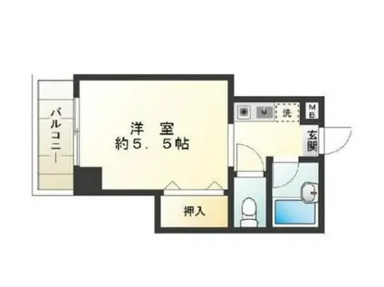 勝どき第3関根ビル(1K/2階)の間取り写真