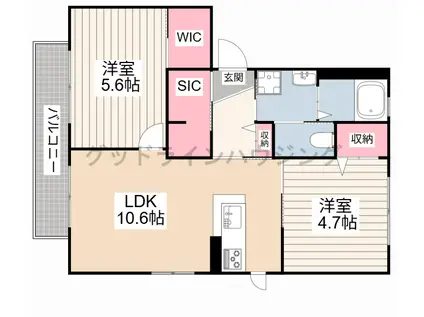 シャルム梶原A(2LDK/2階)の間取り写真