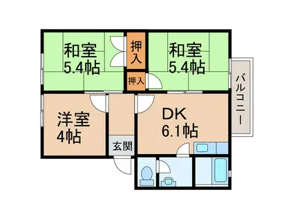 フレグランスI(3DK/2階)の間取り写真