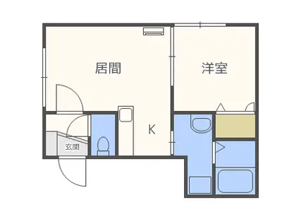 グランメールルナ(1DK/3階)の間取り写真