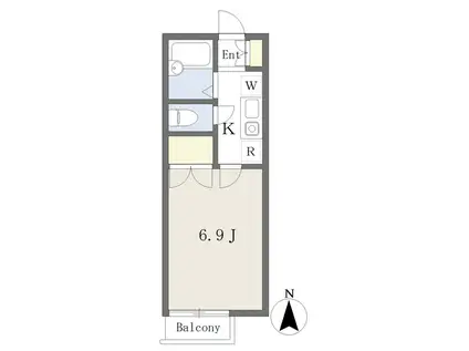 ビレッジ大和町(1K/2階)の間取り写真