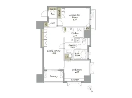 エスティメゾン五反田(2LDK/3階)の間取り写真