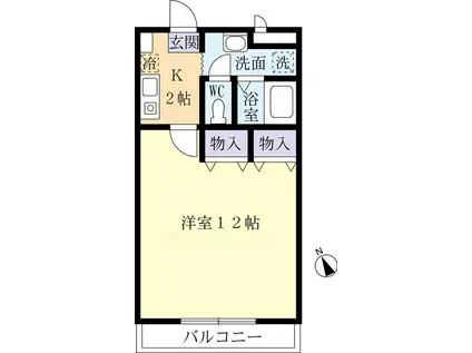 TOS天久保(1K/3階)の間取り写真