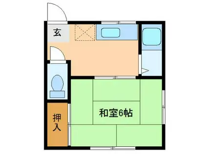 ふじハイツ(1K/2階)の間取り写真