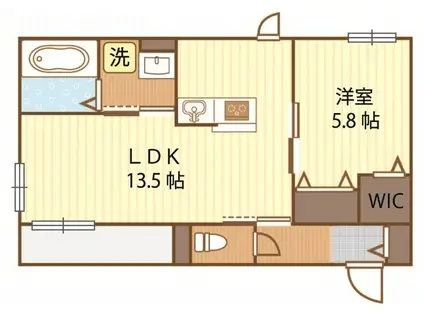 サンレガーロ久喜 ウエスト II(1LDK/3階)の間取り写真