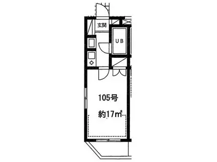 オークヒル朝霞(ワンルーム/1階)の間取り写真