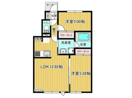 ファーレエスト(2LDK/1階)の間取り写真