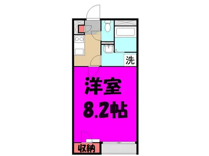 ラーナ2(1K/2階)の間取り写真