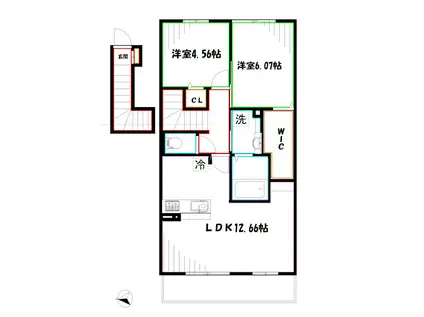 NKガーデン(2LDK/2階)の間取り写真
