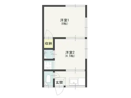 永井荘(2K/1階)の間取り写真