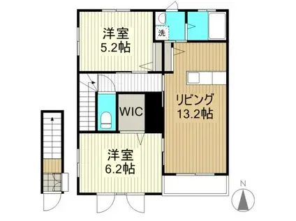 オリーブ壱番館(2LDK/2階)の間取り写真